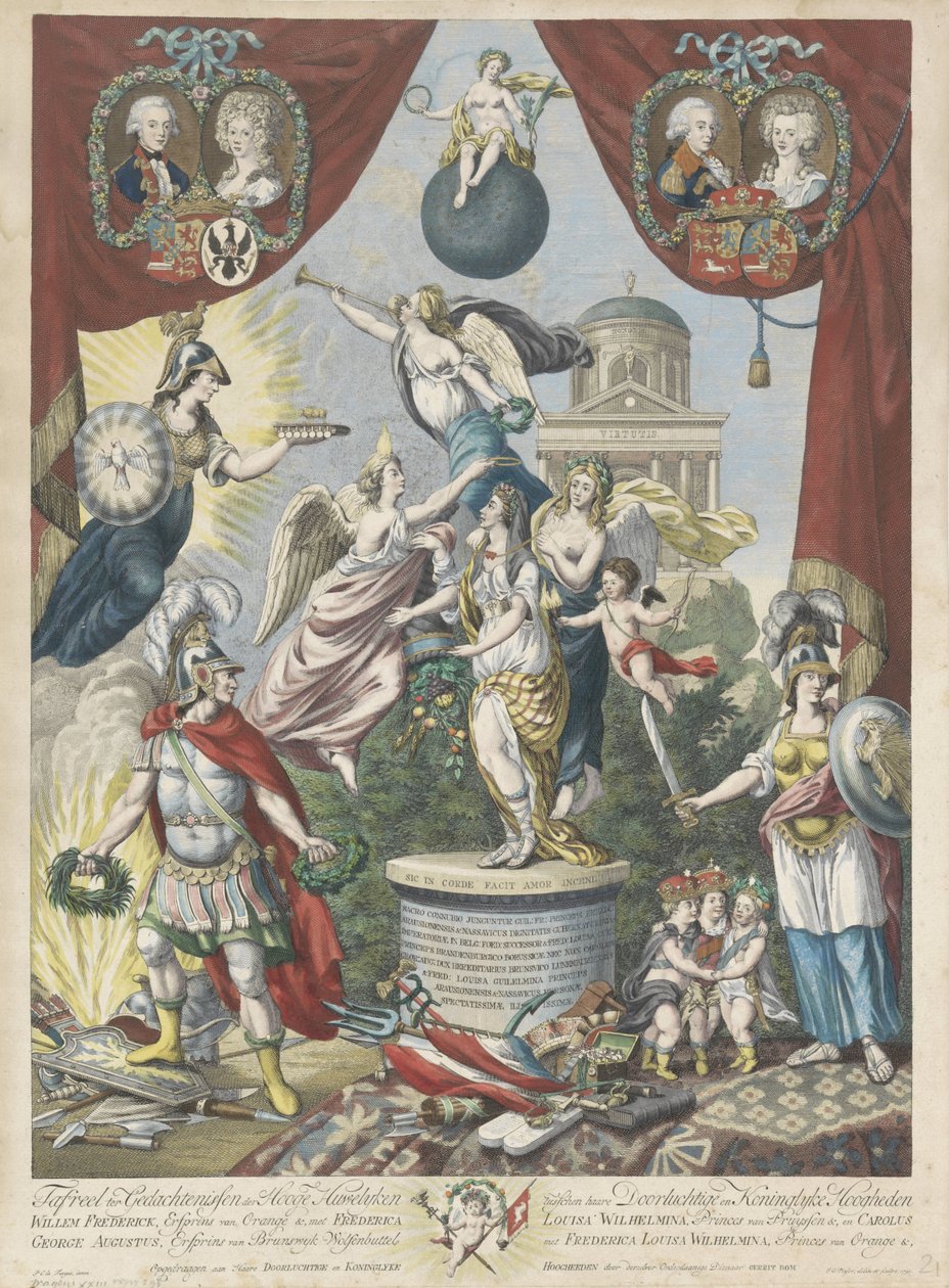 Allegorie auf die Hochzeiten des Sohnes und der Tochter von Wilhelm V., 1790-1791 von Jan Gerritsz. Visser