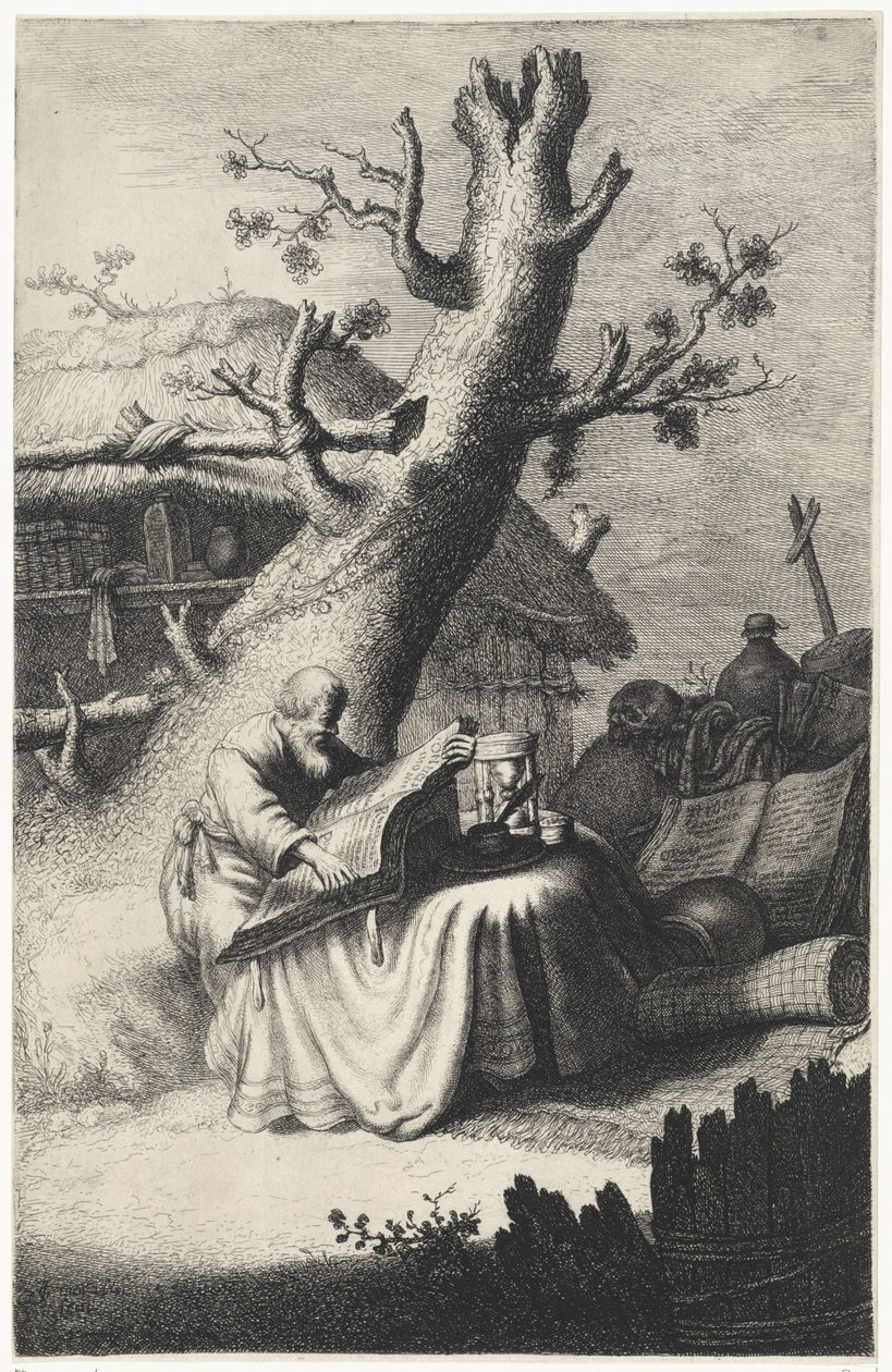Der heilige Hieronymus liest unter einem Baum von Jan Gillisz. van Vliet