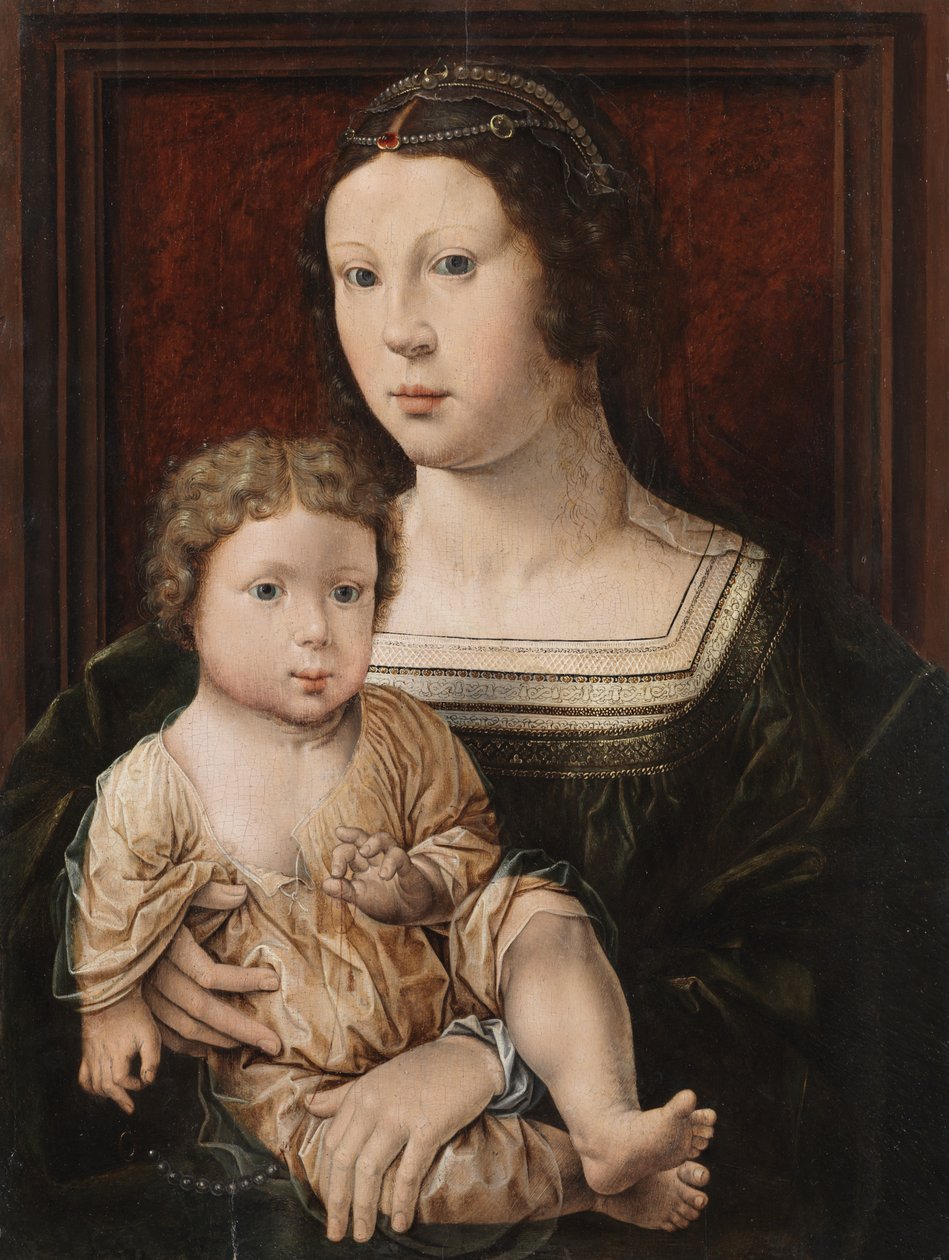 Jungfrau und Kind (Anna von Bergen und ihr Sohn) 1521 von Jan Gossaert