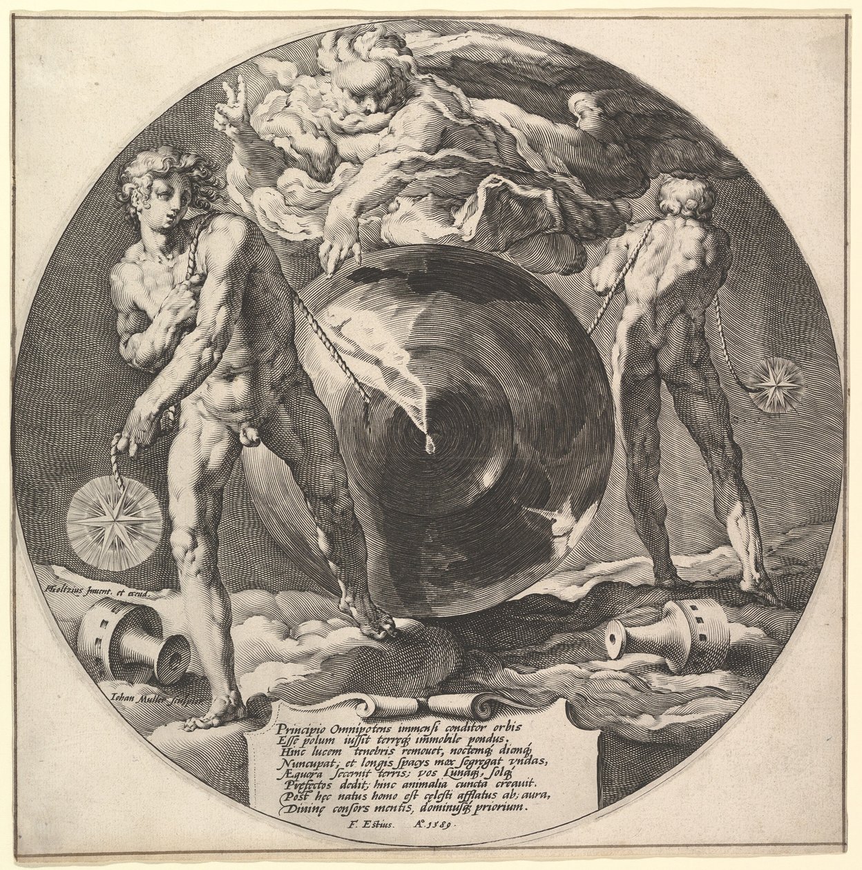 Gott erschafft Himmel und Erde, aus Die Schöpfung der Welt von Jan Harmensz Muller
