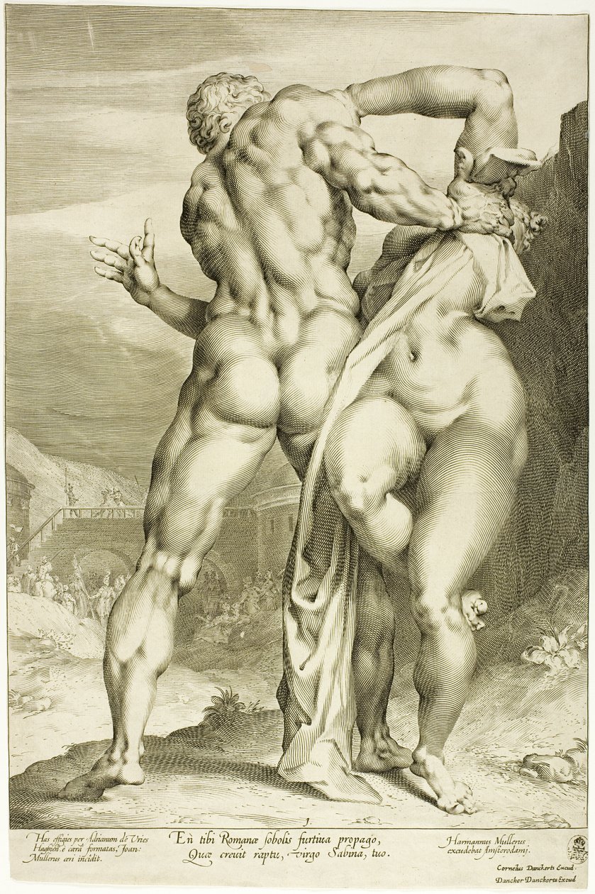 Die Entführung einer Sabinerin, Ansicht von hinten von Jan Harmensz. Muller