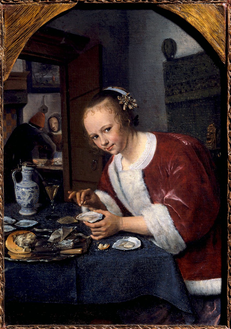 Junges Mädchen isst Austern von Jan Havicksz. Steen