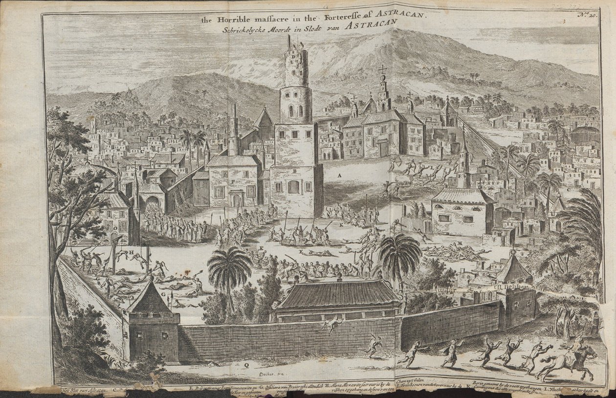 Die Stepan-Razins-Aufstände in Astrachan Aus: Drie aanmerkelyke reizen, 1675 von Jan Jansz. Struys