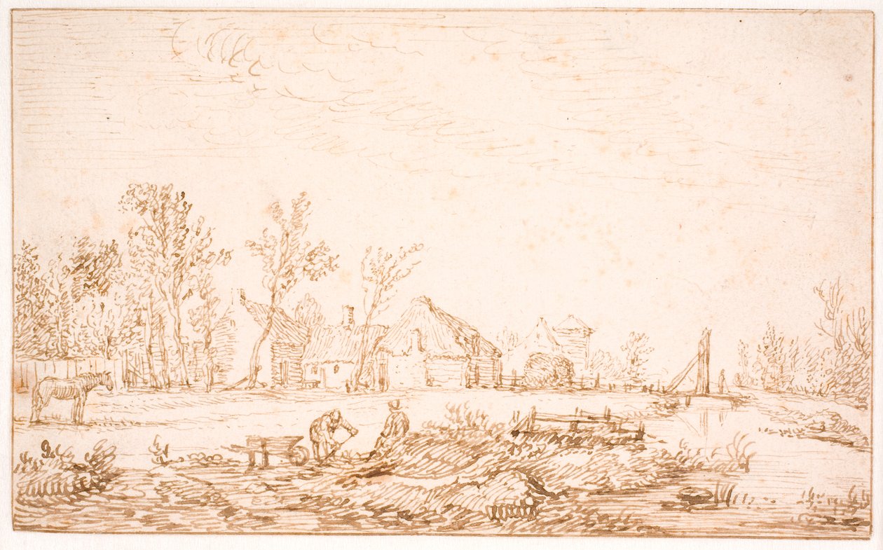 Ein Kanal nahe einem Dorf von Jan Josefsz van Goyen