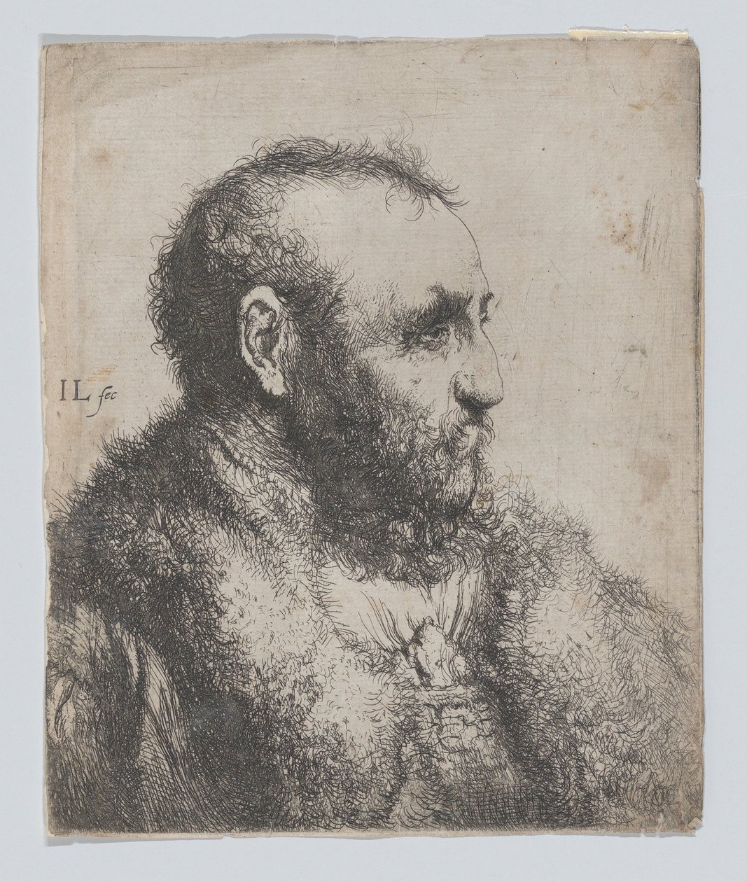 Büste eines alten Mannes mit Pelzkragen von Jan Lievens