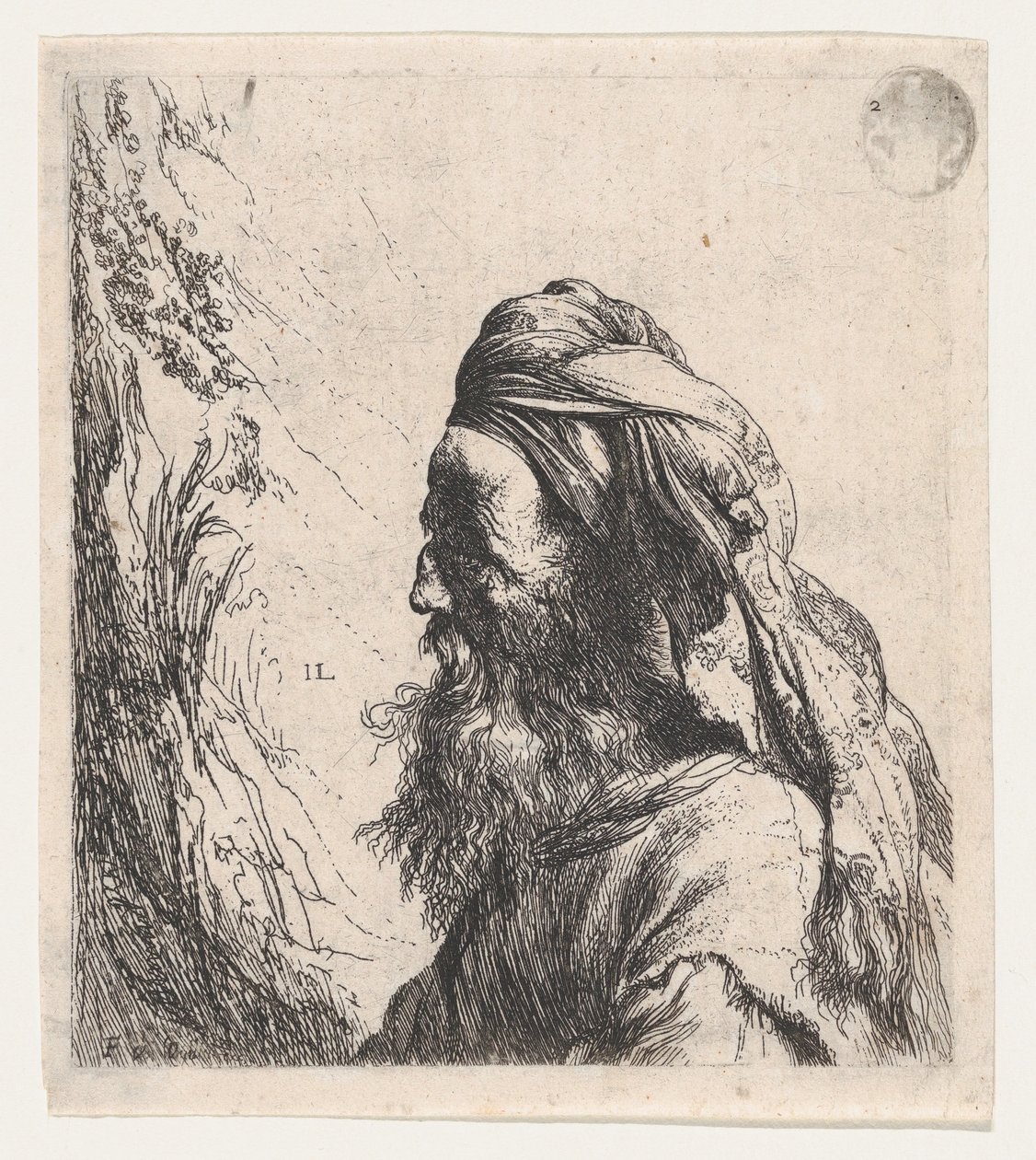 Nach links gewandter Mann mit Turban von Jan Lievens