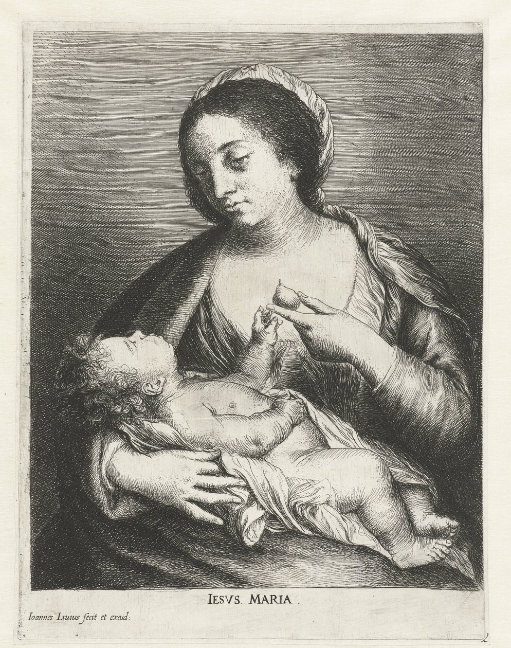 Maria mit Kind und einer Birne von Jan Lievens