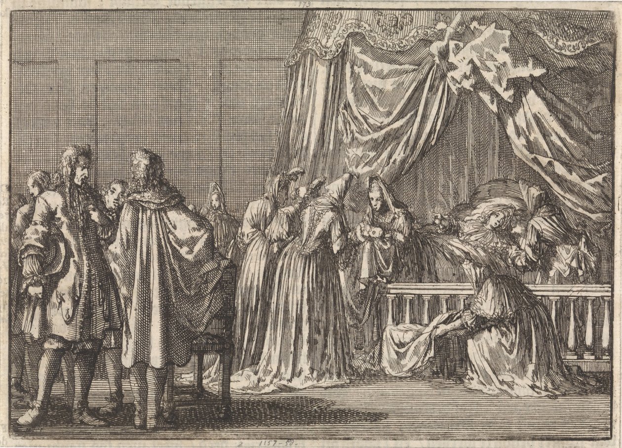 Geburt des Sohnes von König Jakob II. von England, 1688 von Jan Luyken