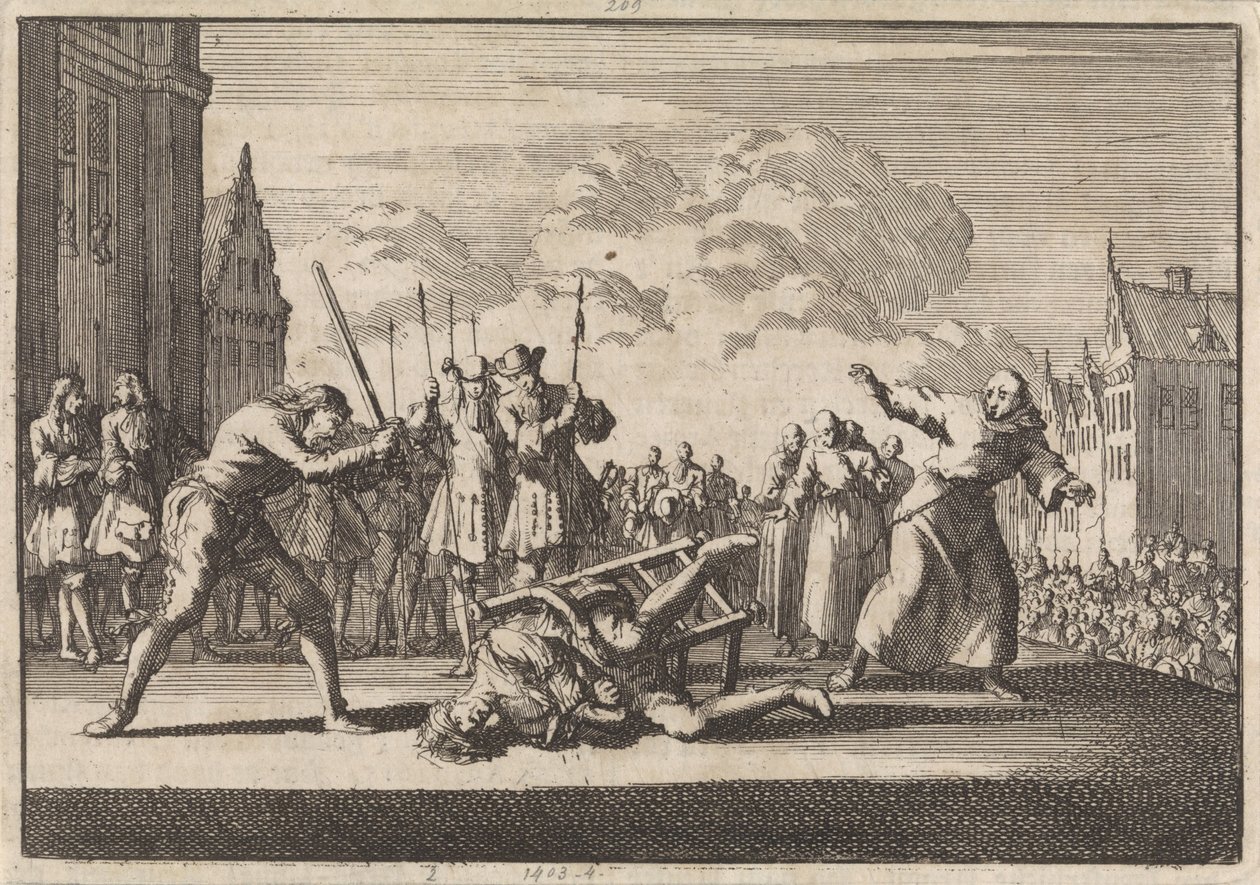 In Mainz wird der kaiserliche Oberkriegskommissar Cronsbruck enthauptet, 1691 von Jan Luyken