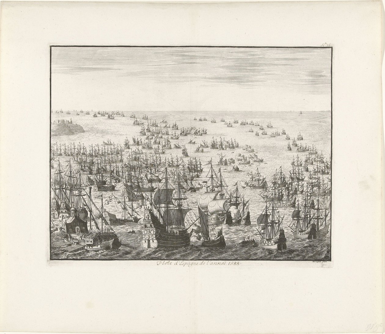 Das Sinken der Spanischen Armada im Jahr 1588, ca. 1680 von Jan Luyken