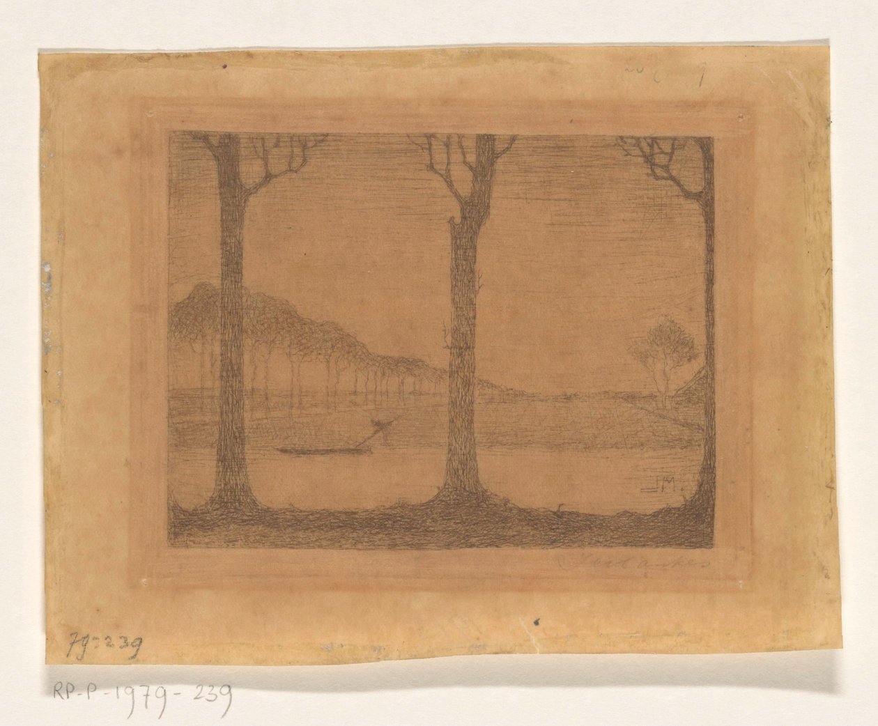 Bäume entlang des Kanals bei der Woudsterweg von Jan Mankes (signed by artist)