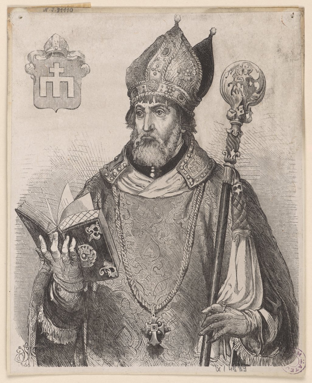 Andrzej Zebrzydowski, Bischof von Krakau - Holzschnitt nach einer Zeichnung von Jan Matejko von Jan Matejko