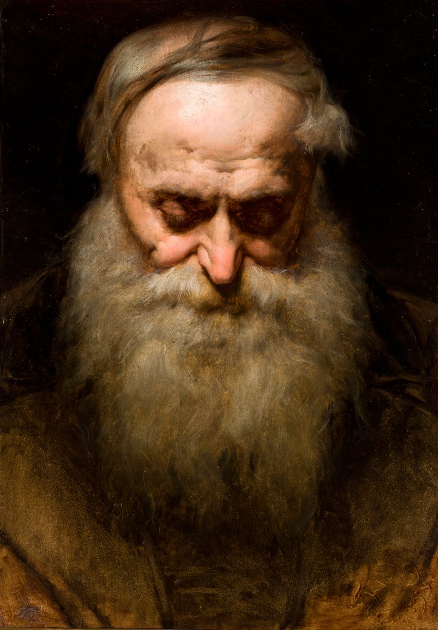 Kopf eines alten Mannes mit grauem Bart von Jan Matejko