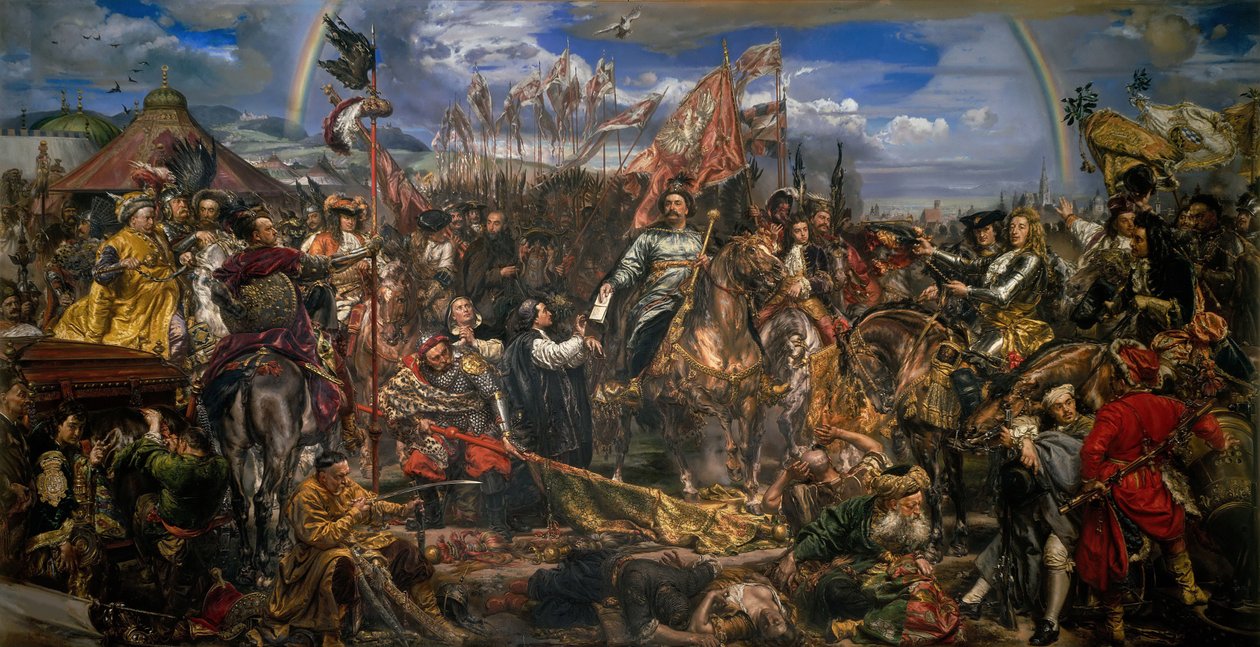 Johann III. Sobieski (1629-1696) sendet eine Siegesbotschaft an Papst Innozenz XI. nach der Schlacht von Wien von Jan Matejko