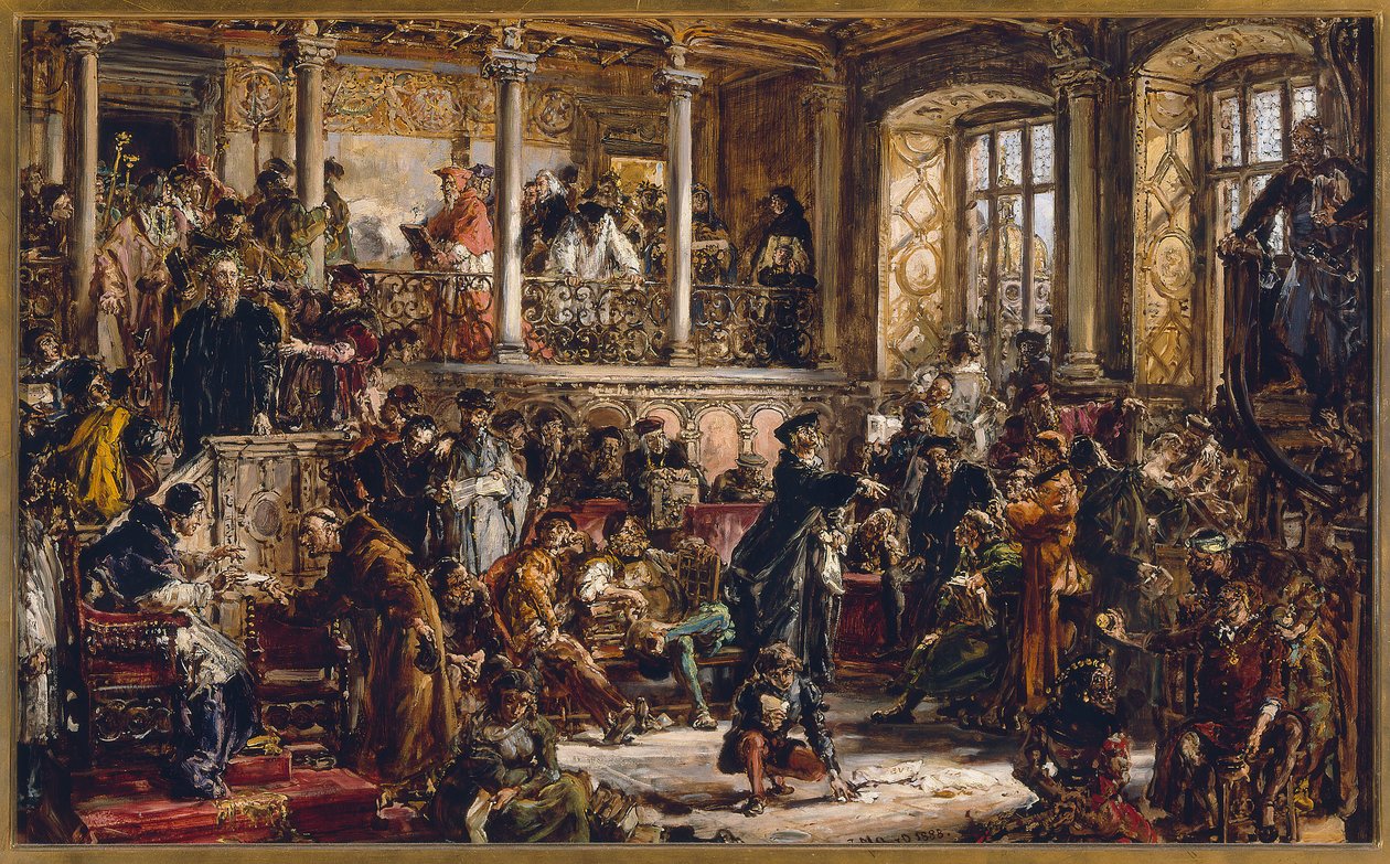 Das goldene Zeitalter der Literatur im 16. Jahrhundert. Reformation. Vorherrschaft des Katholizismus von Jan Matejko