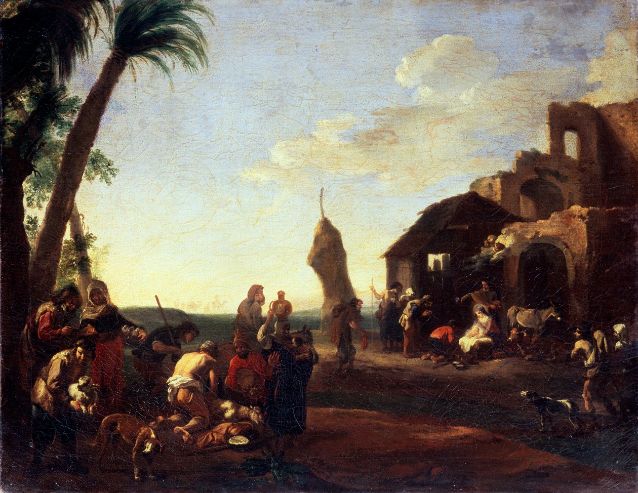 Die Anbetung des Christkindes von Jan Miel