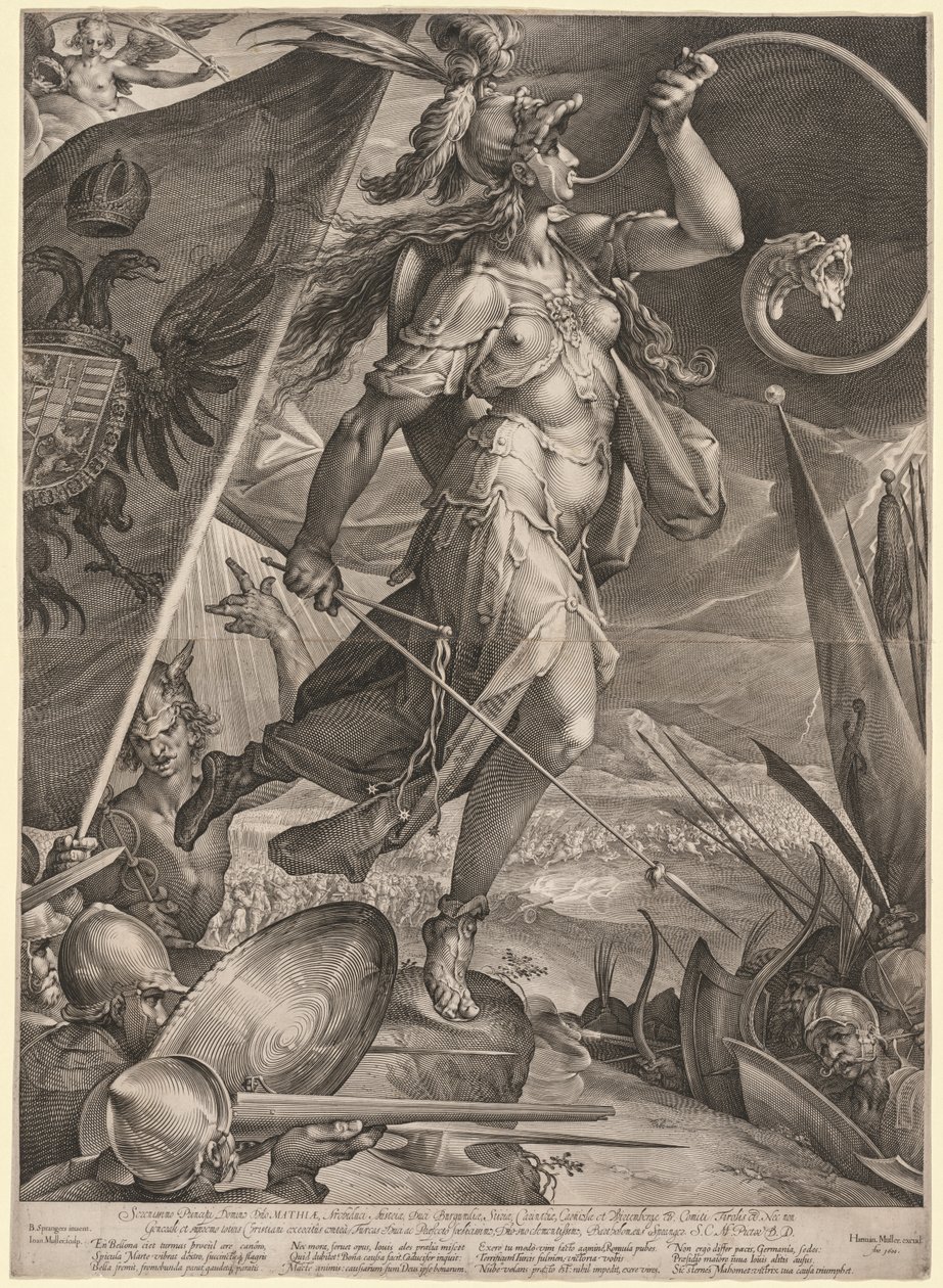 Bellona führt die Armeen des Kaisers gegen die Türken, 1600 von Jan Muller