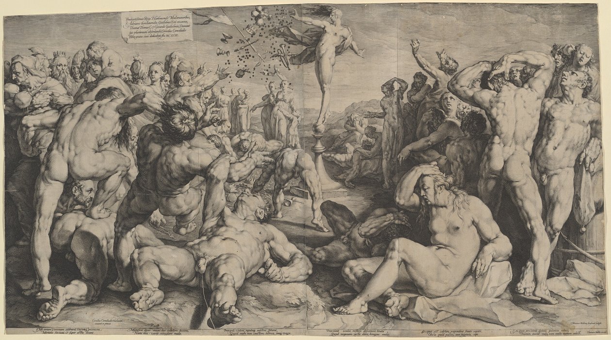 Fortuna verteilt ihre Gaben von Jan Muller, after Cornelis Cornelisz van Haarlem