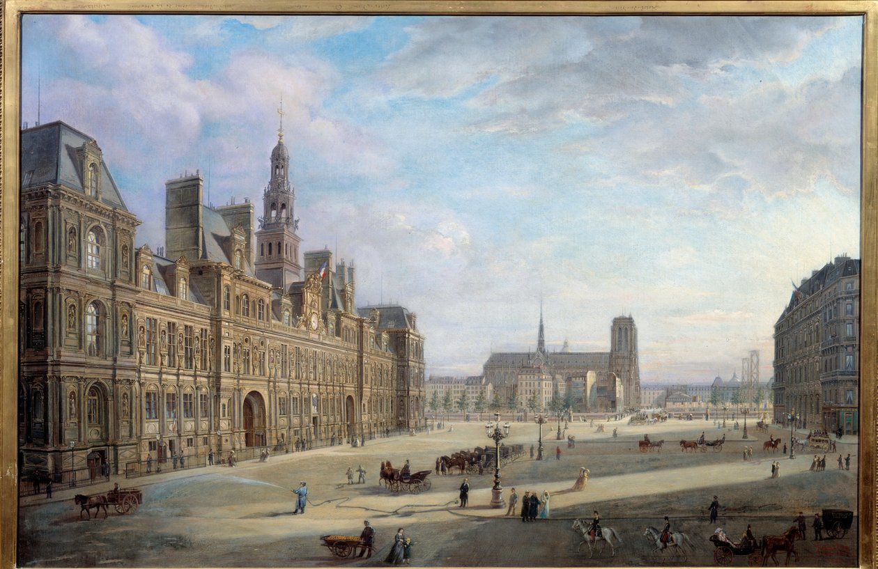 Das Rathaus von Paris im Jahr 1868 von Jan Ostoja Mioduszewski