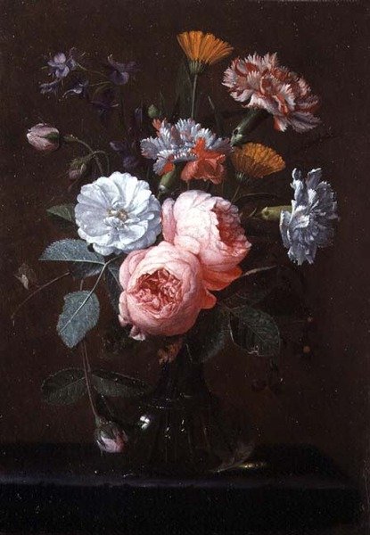 Stillleben mit Rosen, Nelken und anderen Blumen von Jan Pauwel Gillemans the Younger