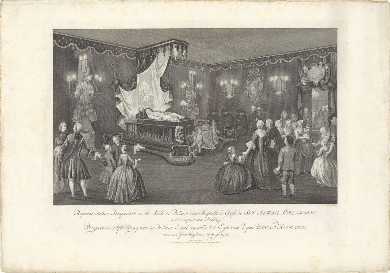 Saal mit dem Prunkbett von Prinz Wilhelm IV., 1751 von Jan Punt