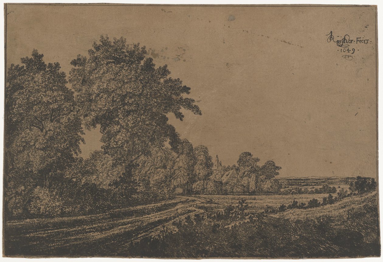 Landweg mit Bäumen von Jan Ruyscher