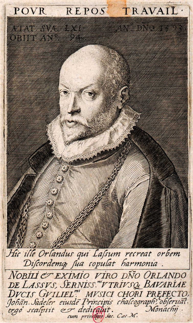 Porträt des Komponisten Orlando di Lasso, 1593 von Jan Sadeler