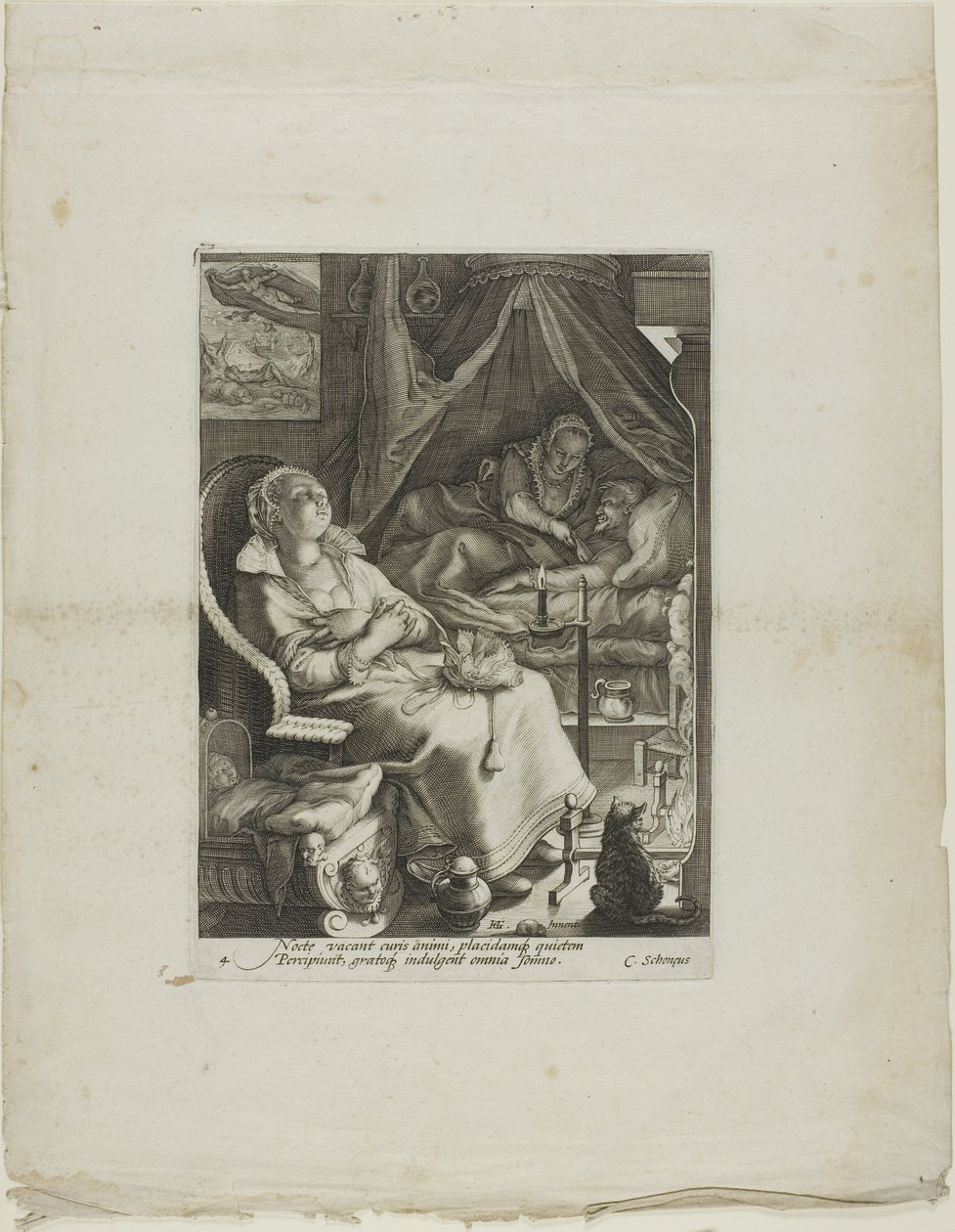 Nacht, Platte vier aus Vier Tageszeiten von Jan Saenredam