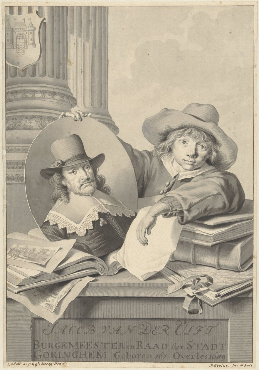 Porträt von Jacob van der Ulft, gehalten von einem Jungen von Jan Stolker
