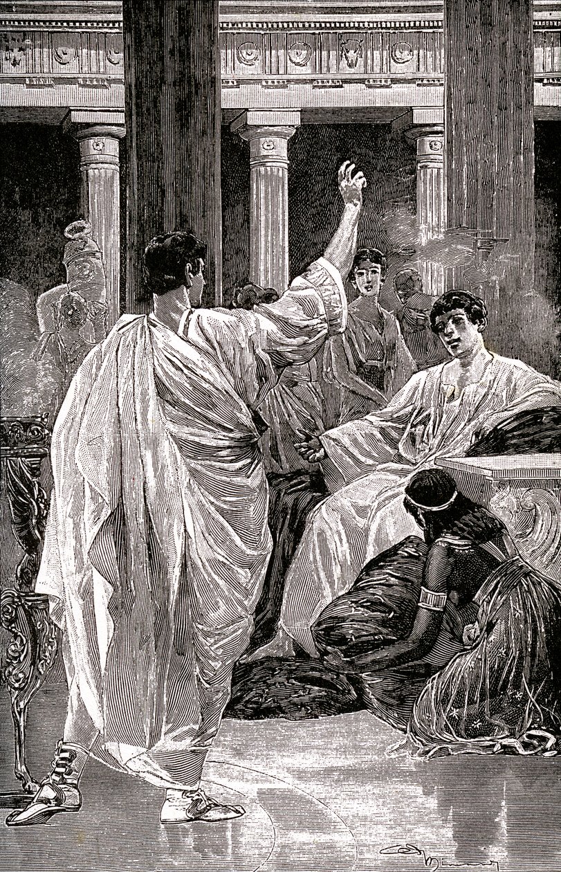 Vinicius gegenüber Petrone, um 1900-20 (Illustration) von Jan Styka