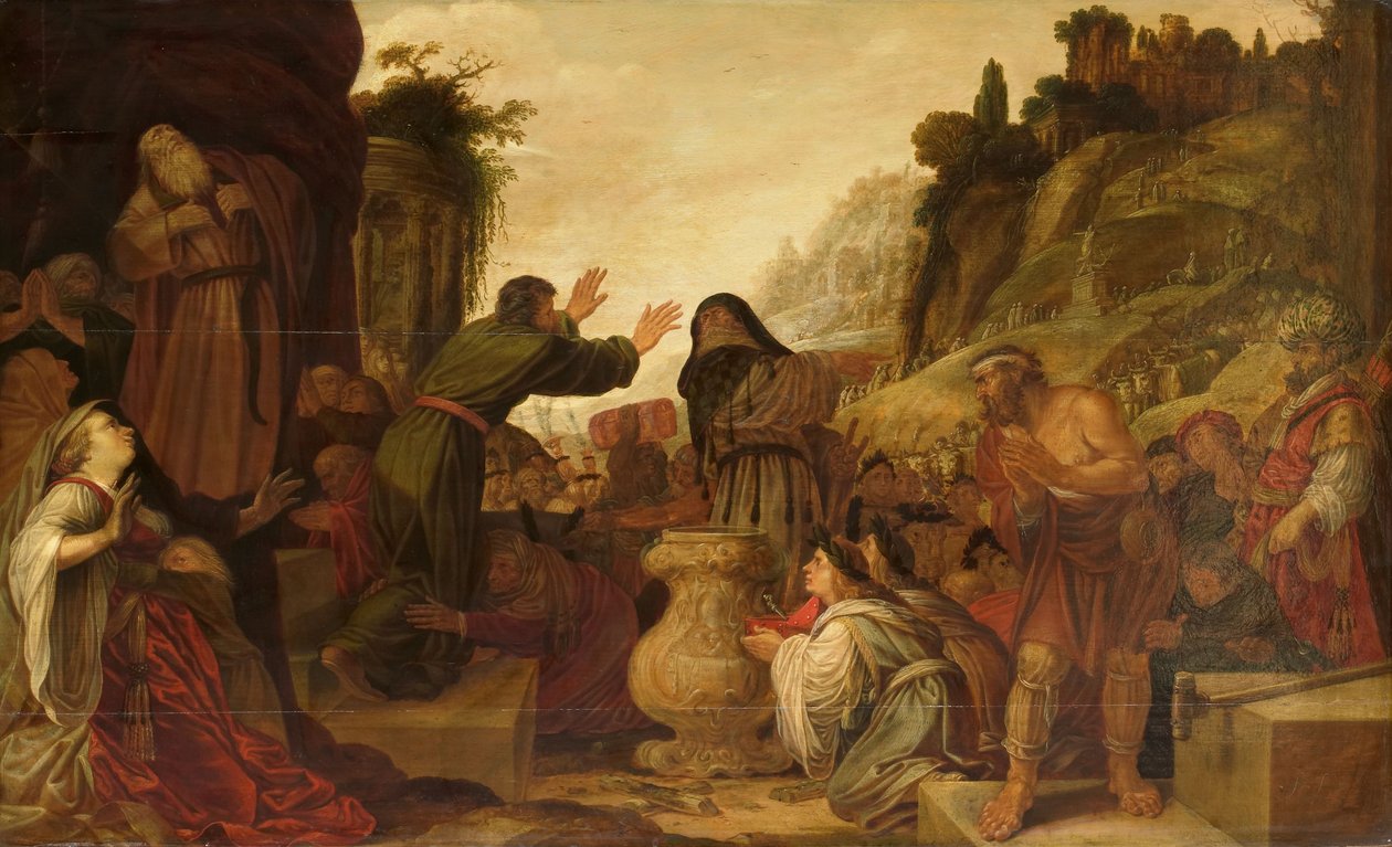 Die Heiligen Paulus und Barnabas als Götter von den Leuten von Lystra verehrt von Jan Symonsz Pynas