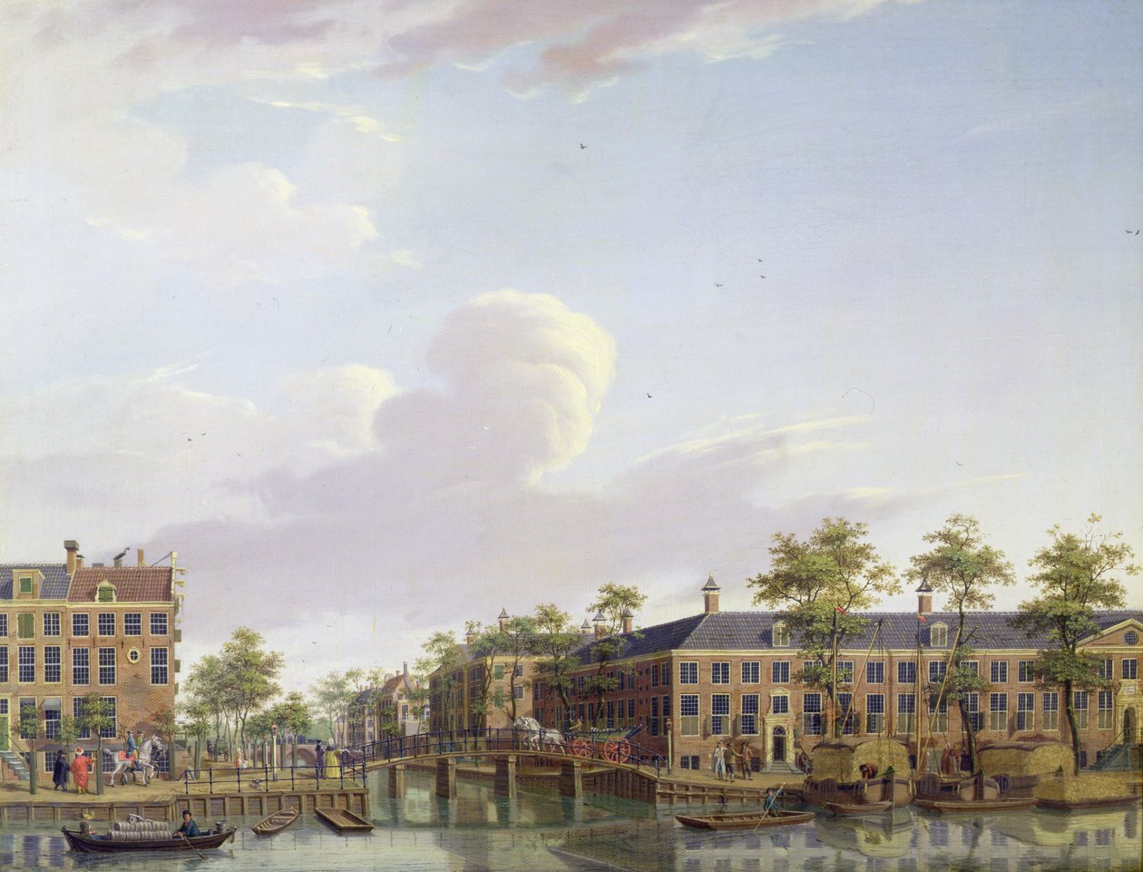 Die Armenhäuser am Fluss Amstel, Amsterdam von Jan Ten Compe