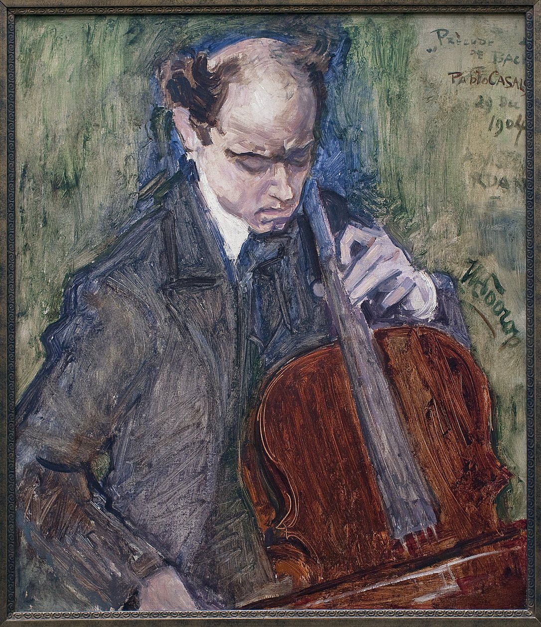 Pablo Casals (1876-1973) spielt Cello. Gemälde von Jan Toorop (1858-1928) von Jan Toorop
