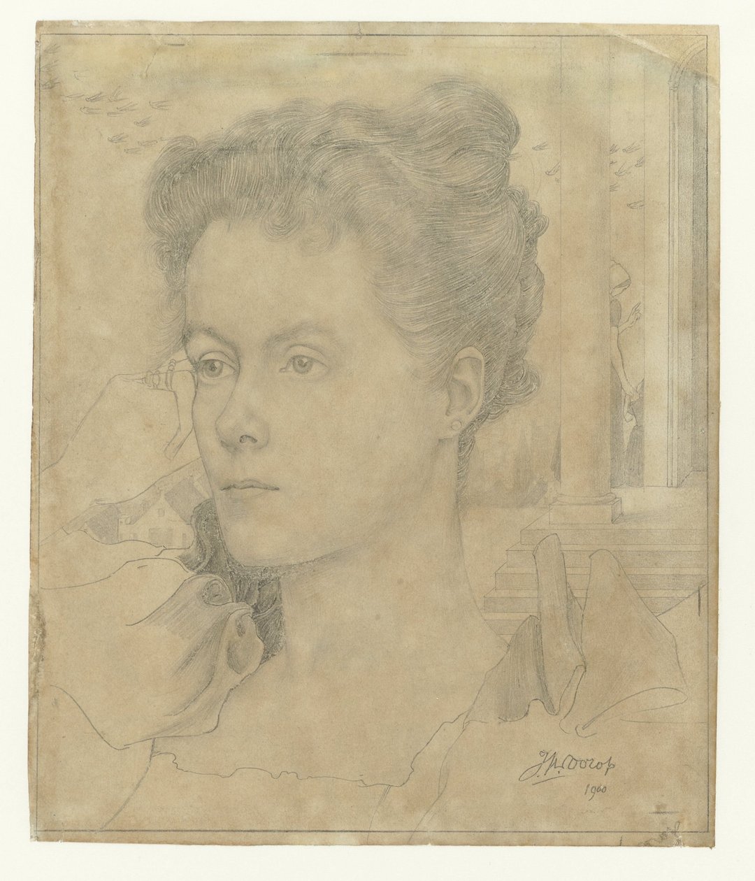 Porträt von Jan Toorops Ehefrau Annie Hall oder ihrer Schwester Janet Hall von Jan Toorop