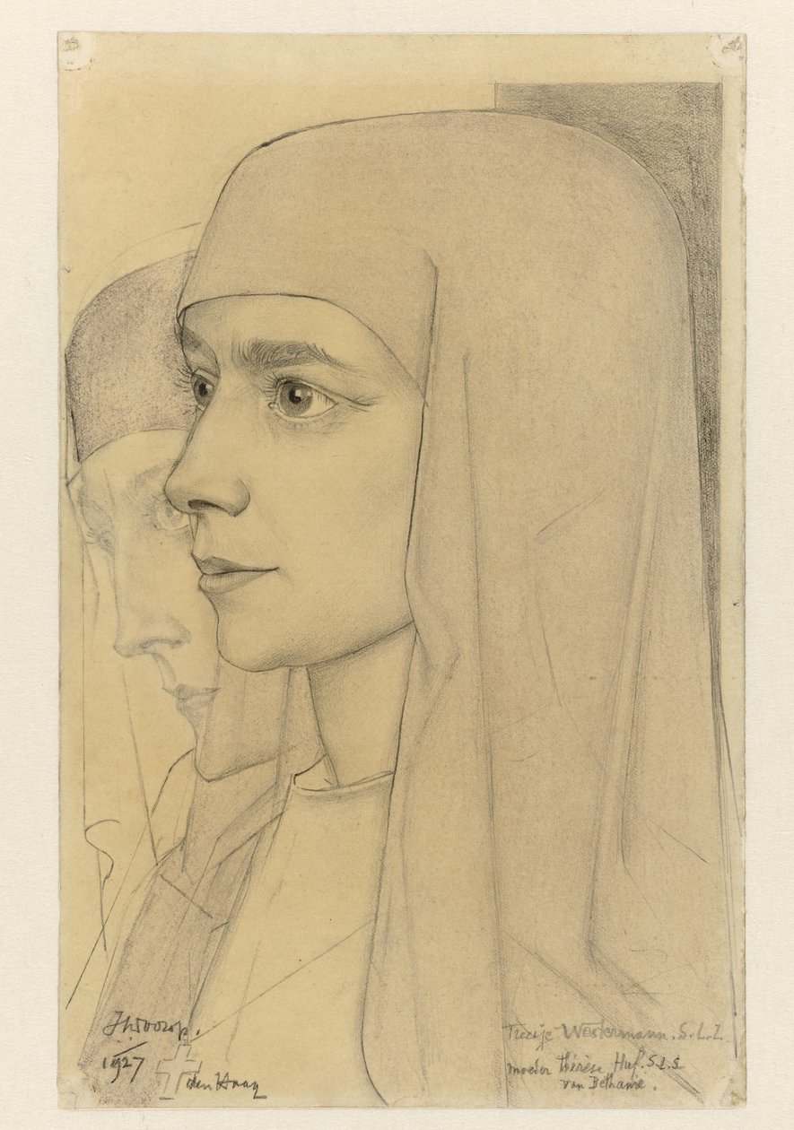 Porträt von Treesje Westermann, Mutter Thérèse Huf von Bethanië von Jan Toorop