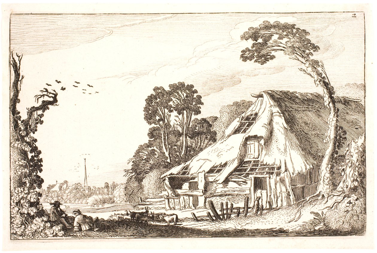 Landschaft mit einer verfallenen Scheune von Jan Van de Velde