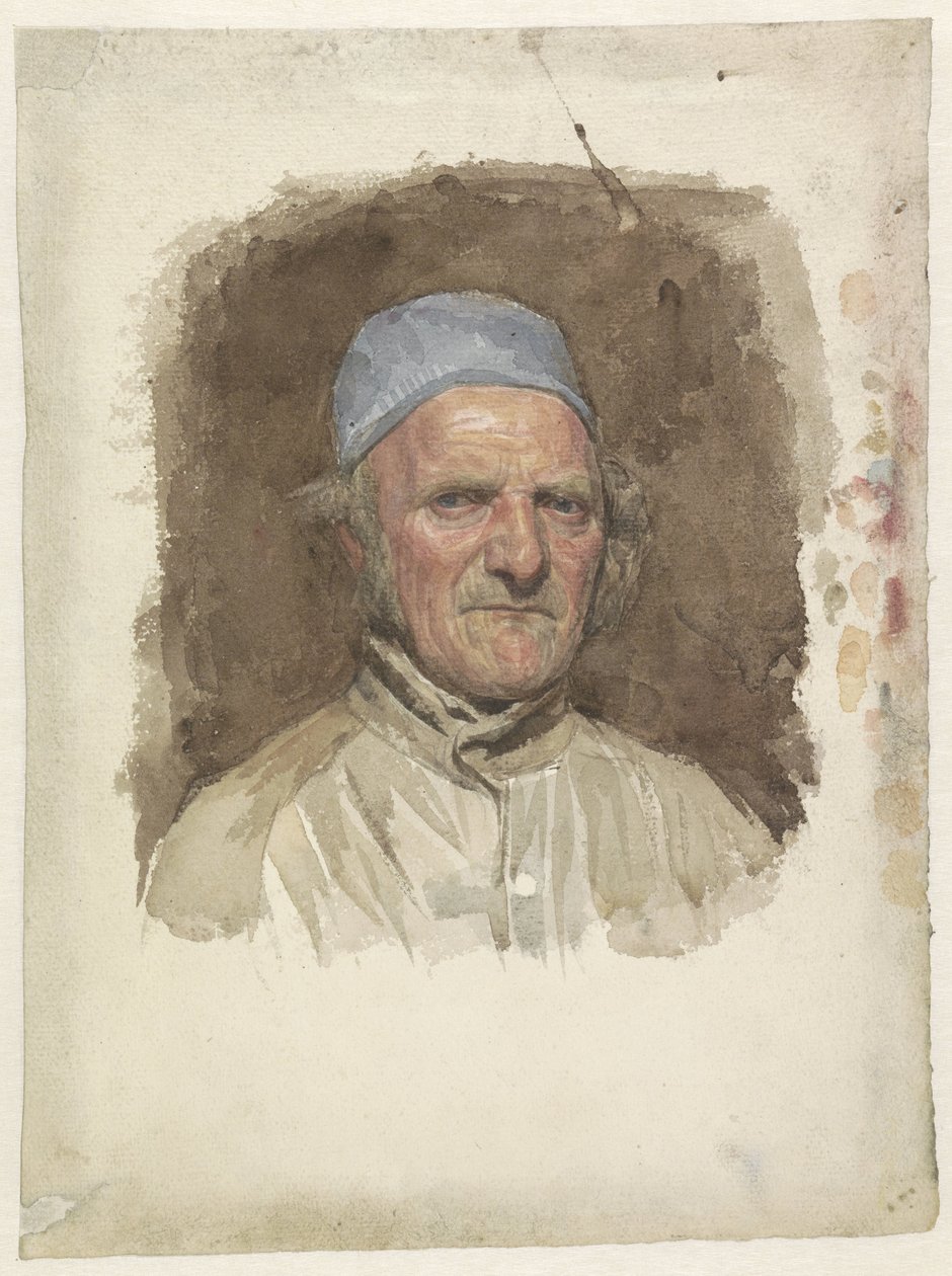 Männerporträt, mit blauer Mütze von Jan Veth
