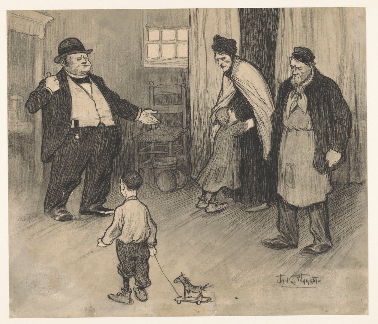 Vermieter setzt Familie aus dem Haus von Jan de Waardt (signed by artist)