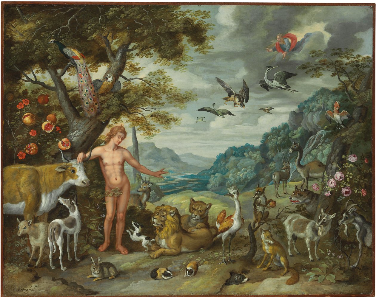 Adam benennt die Tiere, aus der Geschichte von Adam und Eva von Jan Brueghel the Younger