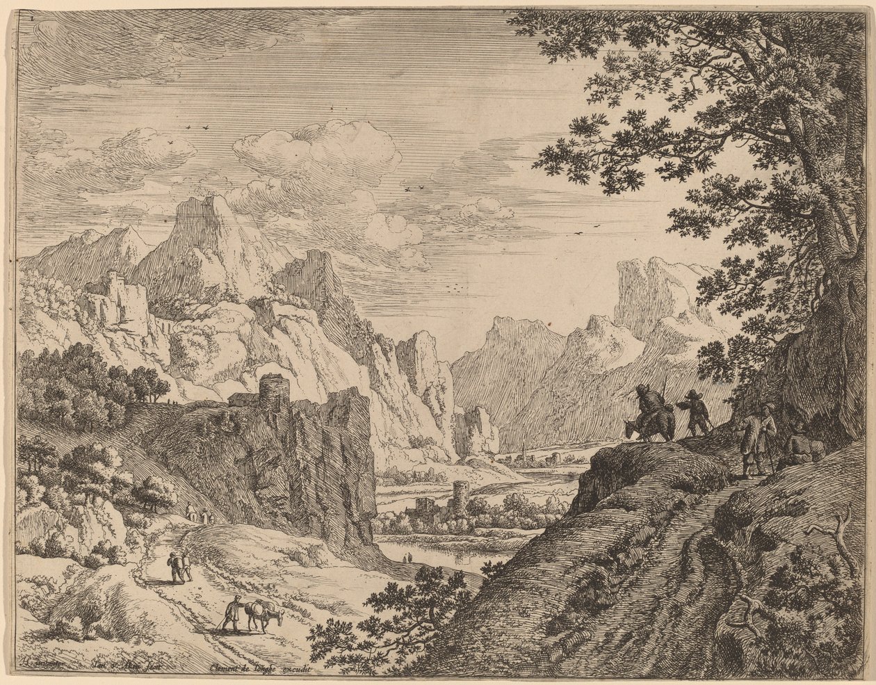 Blick auf den Rhein von Jan van Aken after Herman Saftleven