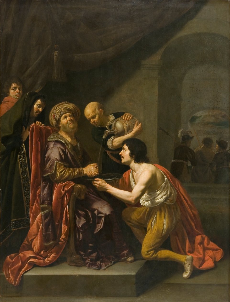 Pilatus wäscht seine Hände von Jan van Bijlert or Bylert