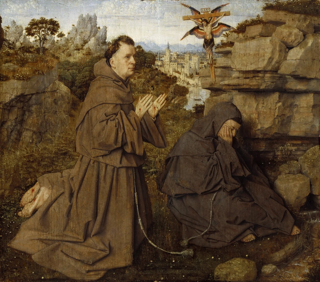 Der heilige Franz von Assisi empfängt die Stigmata, ca. 1430 von Jan van Eyck