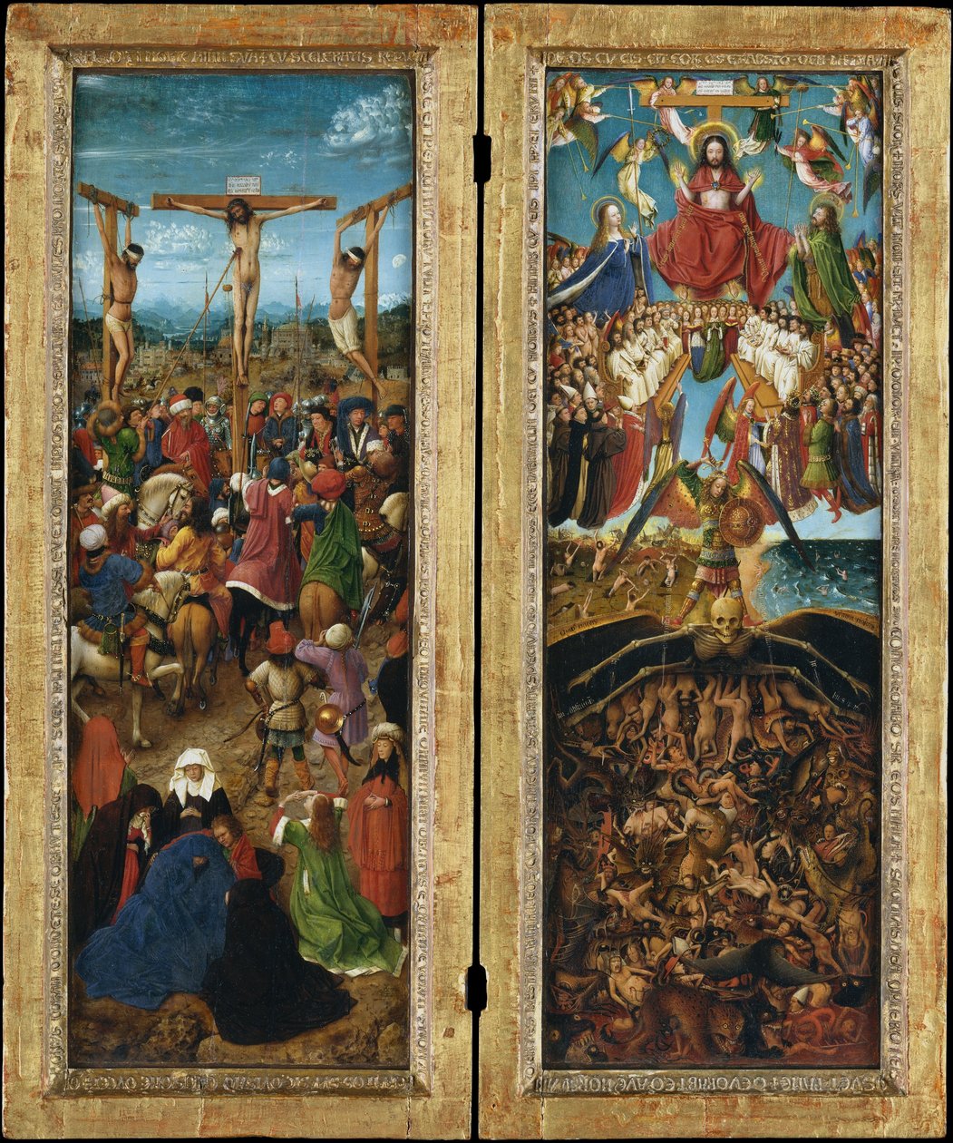 Die Kreuzigung; Das Jüngste Gericht von Jan van Eyck