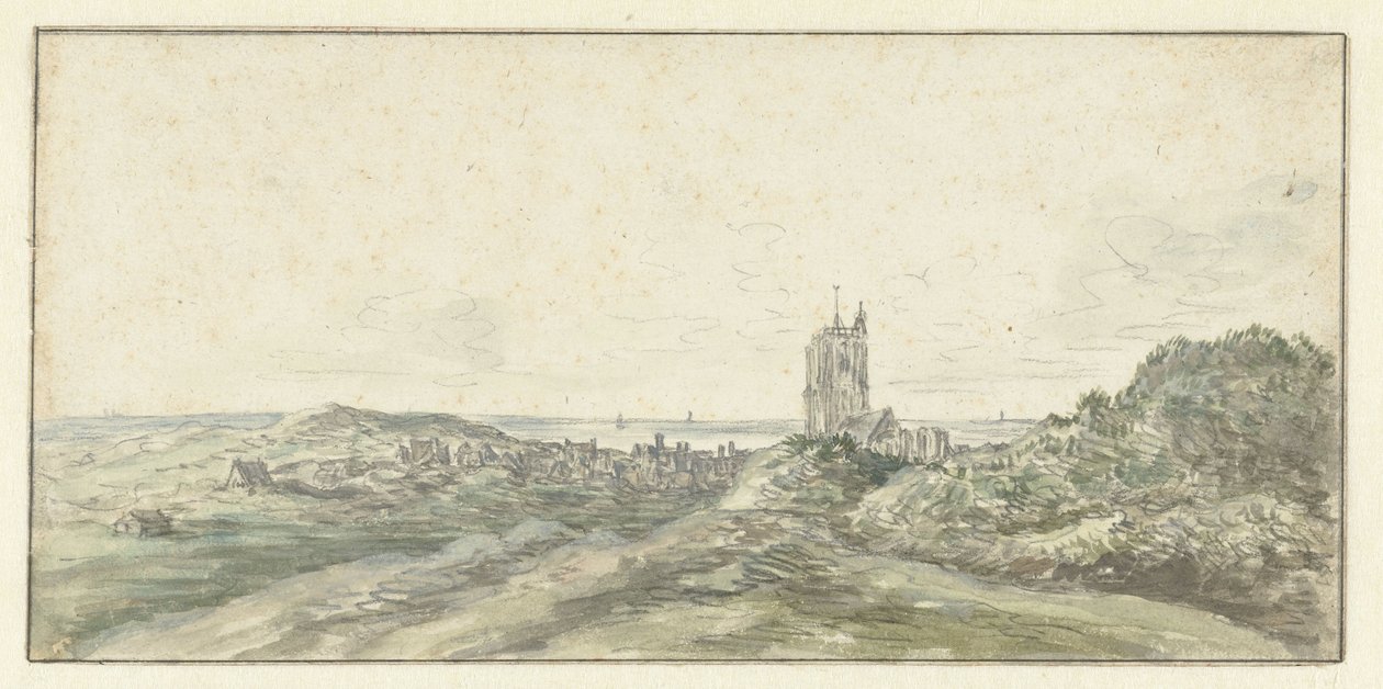 Ansicht von Egmond aan Zee von Jan van Goyen (possibly)