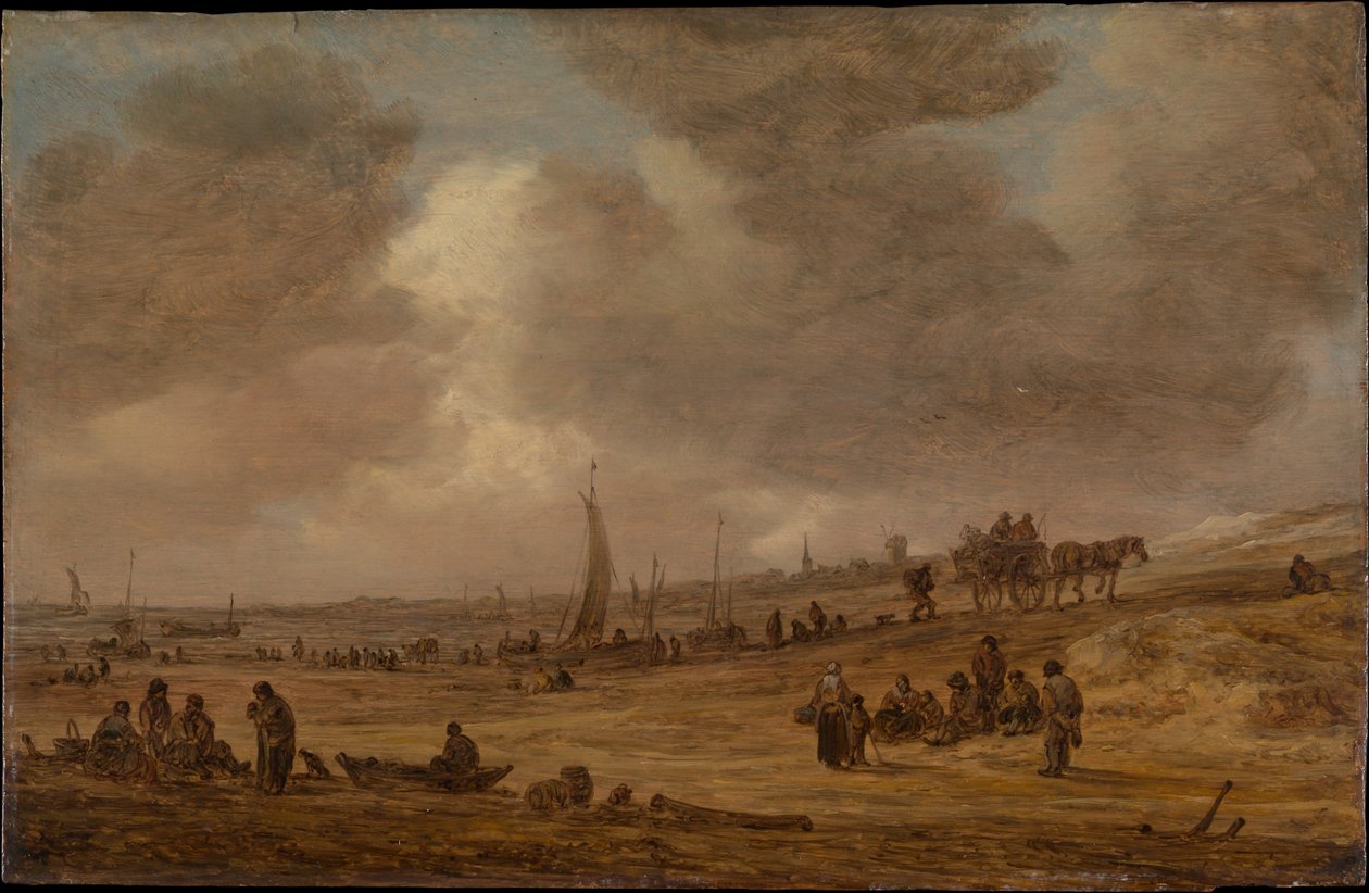 Ein Strand mit Fischerbooten von Jan van Goyen