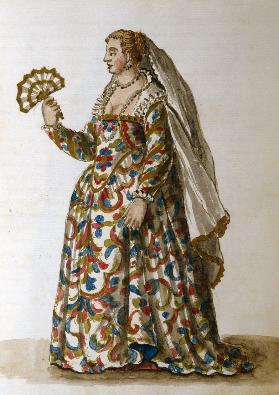 Eine Dame im Abendkleid, die Frau eines Würdenträgers von Jan van Grevenbroeck