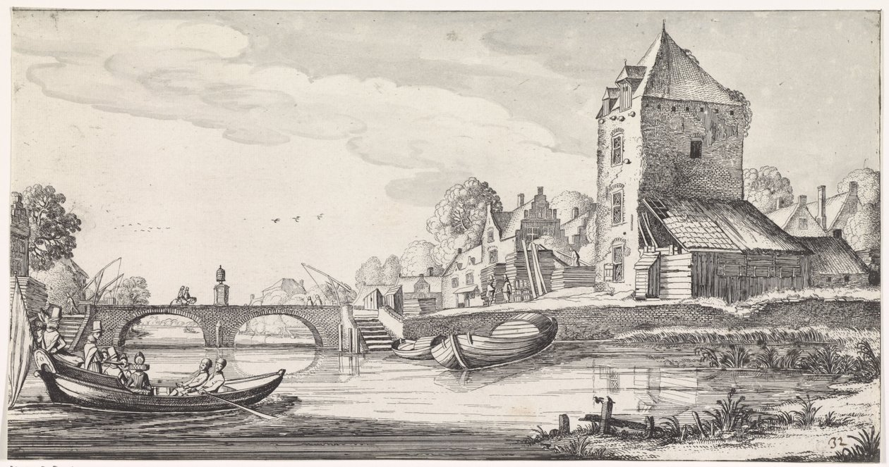 Dorf an einem Fluss von Jan van de Velde (II)