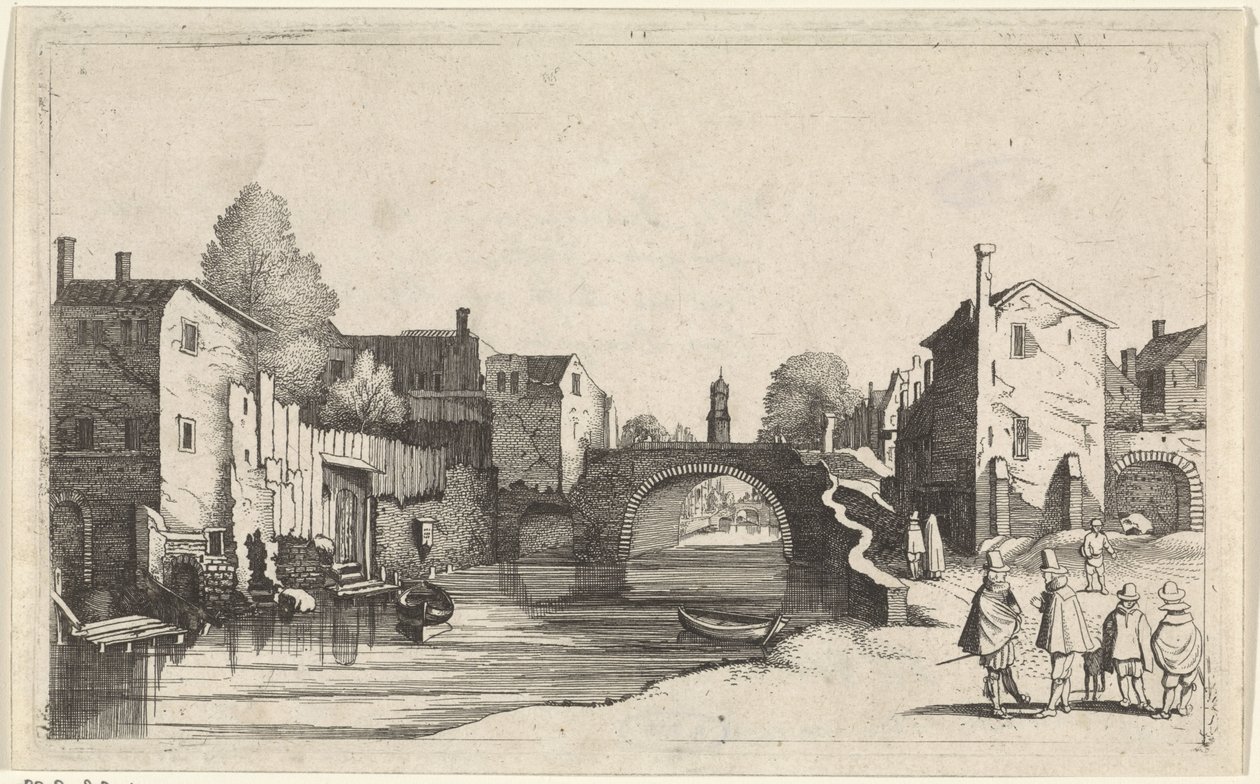 Ansicht eines Kanals in einer Stadt (Zeegezichten) von Jan van de Velde (II)
