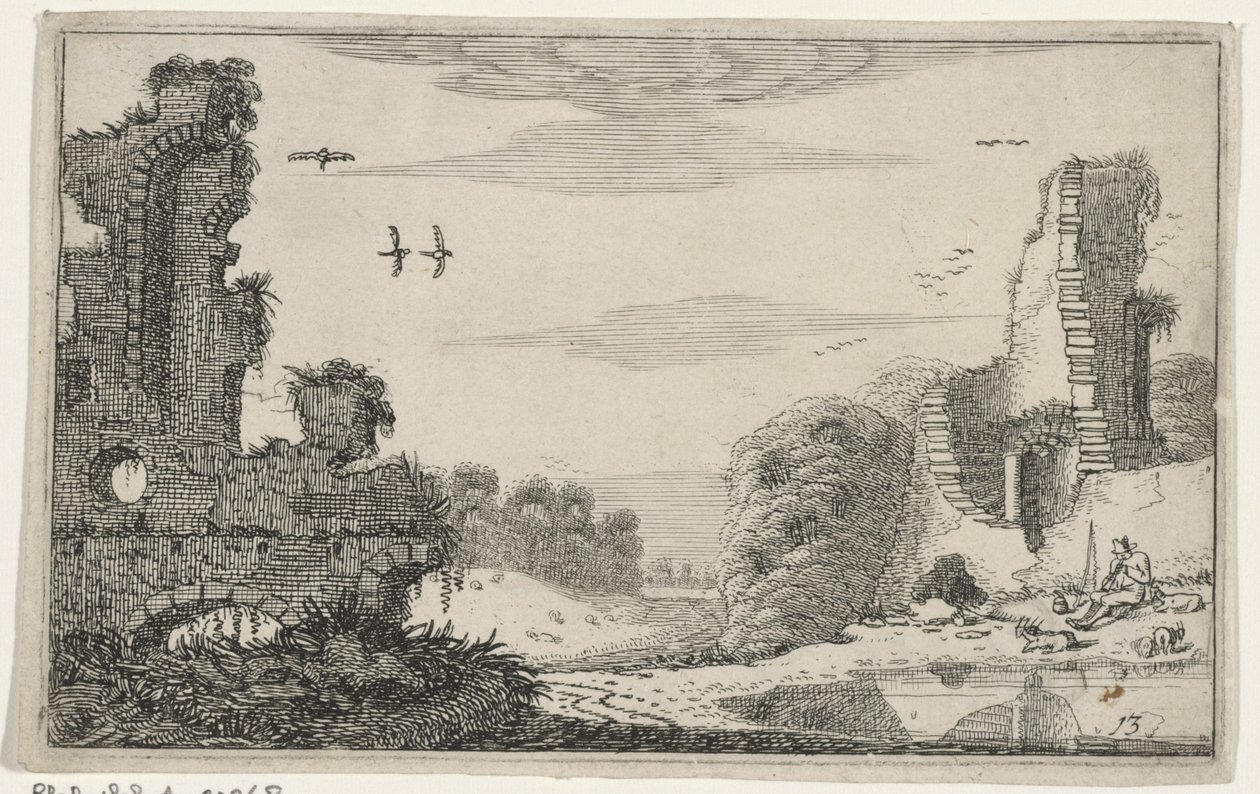 Hirte bei einer Ruine von Jan van de Velde (II)