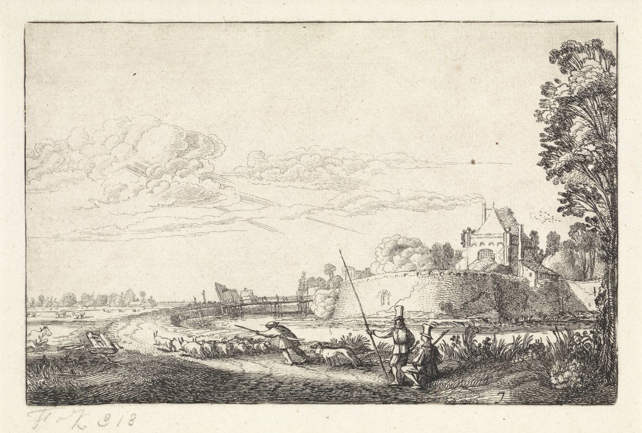 Landschaft mit dem Zijlpoort in Haarlem von Jan van de Velde (II)